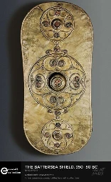 Celtic bronze shield face, 350 BCE - 50 BCE