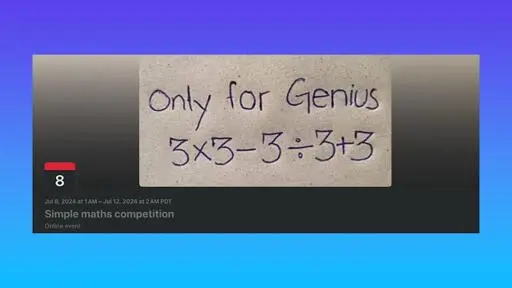 A fake Facebook event disguised as a math problem has been one of its top posts for 6 months