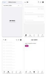 Screenshot of blorp app showing empty feeds
