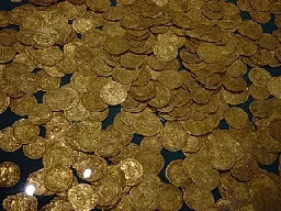 A whole bunch of gold coins