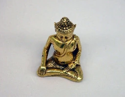 Golden Indonesian Buddha statuette, 8th-10th century AD