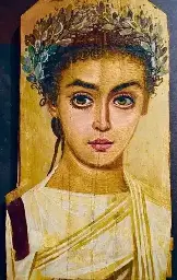 Surviving mummy portrait of a woman, Roman Egypt, 120-150 AD