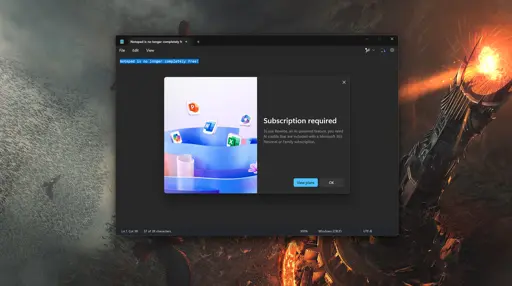 After 40 years of being free Microsoft has added a paywall to Notepad