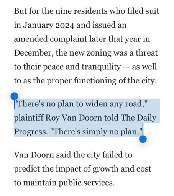 Millionaire homeowners sued the city of Charlottesville, Virginia, arguing a 10 square mile town whose new zoning plan to increase density had no plan to expand the roads