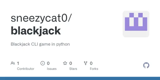 GitHub - sneezycat0/blackjack: Blackjack CLI game in python