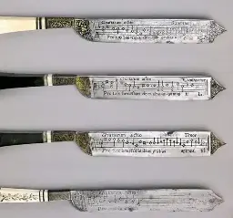 Knives with musical notation, Italy, 16th century AD