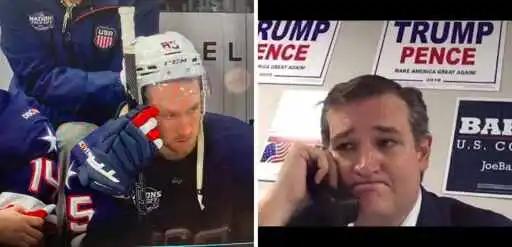 Aligning themselves with Trump works out just as well for U.S. hockey players as it did for Ted Cruz