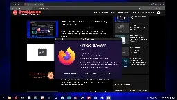 Screenshot of Firefox 136 beta showing the 9to5linux.com website and the About Mozilla Firefox dialog.