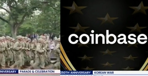 Trump’s Military Parade Gives Shoutouts To Corporate Donors: ‘Special Thanks To Our Sponsor – Coinbase’