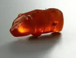 Bear carved out of amber (forbidden gummy), prehistoric Poland, 5000 BCE-2000 BCE