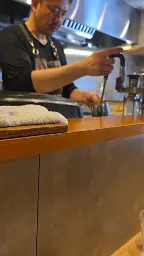 Ramen Maikagura - using espresso milk steamer to steam the soup