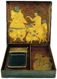 Possible depiction of the African-born Samurai Yasuke in a Japanese inkstone box, 16th century AD
