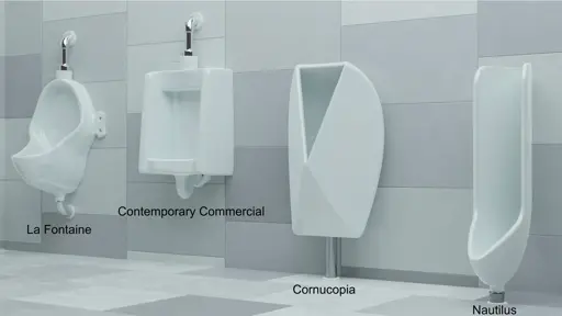 Up to 265,000 gallons of urine splashback could be prevented with snazzy new urinal designs