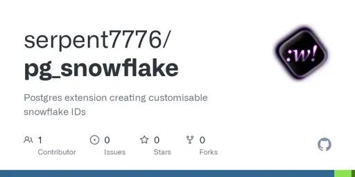 GitHub - serpent7776/pg_snowflake: Postgres extension creating customisable snowflake IDs