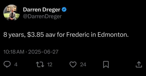 [Dreger] Trent Frederic signs for 8 years, $3.85 AA