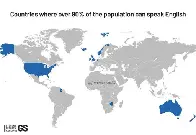 Countries where over 90% of the population can speak English