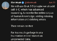 Elon Musk wants to rewrite "the entire corpus of human knowledge" with Grok