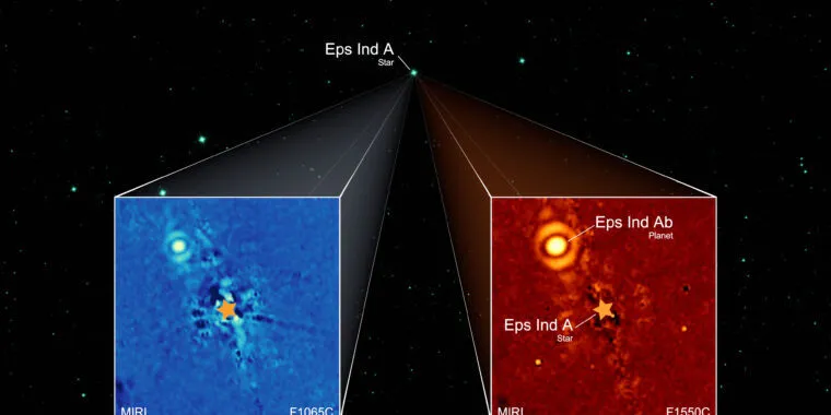 Webb directly images giant exoplanet that isn’t where it should be