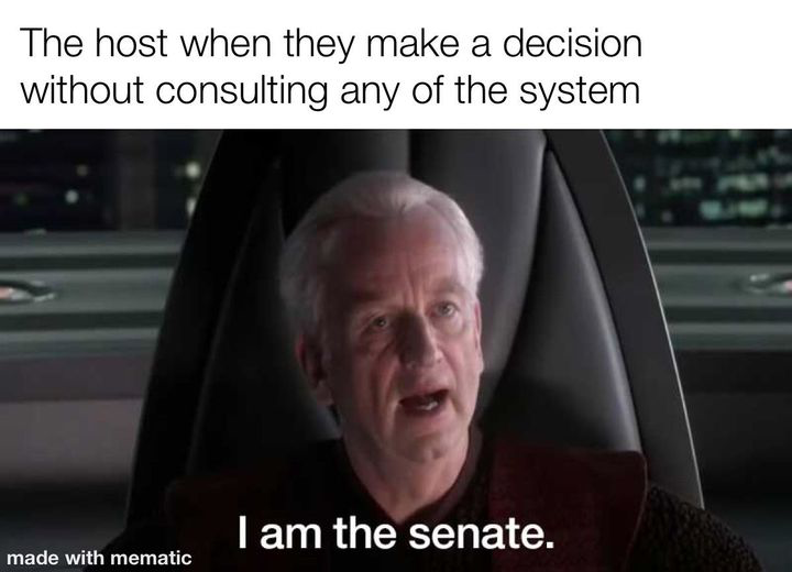 The host when they make a decision without consulting any of the system I am the senate,