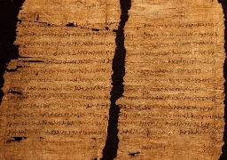 Document granting tax exemption status, with Cleopatra VII's signature and note ("Make it happen"), Ptolemaic Egypt, 33 BCE