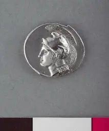 Silver coin with the goddess Athena, Magna Grecia (Southern Italy), 4th century BCE
