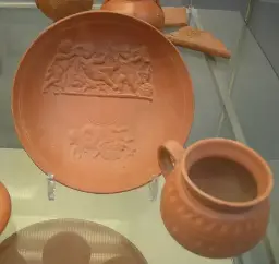 African Red Slip, a form of ceramic ware that was popular in the Roman Empire, ~350 AD