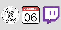 Logos formamac et Twitch

Stream du vendredi 06 septembre 2024 sur https://www.twitch.tv/formamac