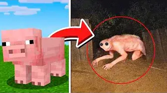 Thumbnail showing a Minecraft pig on the left, with an arrow in the middle pointing to the right, with a bizarre realistic monster pig.