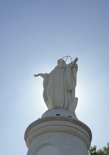 In Santiago, a giant Virgin Mary atop a volcano