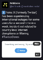 X (formerly Twitter) has been experiencing international outages for a second time in a week.