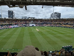 A test cricket match between Australia and India at the Gabba
