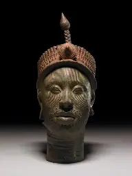 Brass head depicting a king, Nigeria, 13th-14th century AD