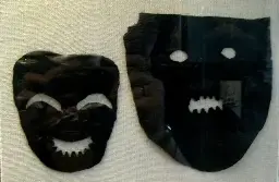 Leather Skomorokh (actor) mask, Novgorod, 12th century AD