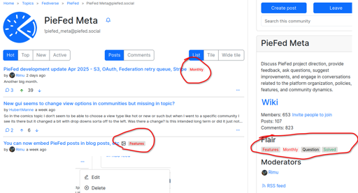 Post flair - different in each community