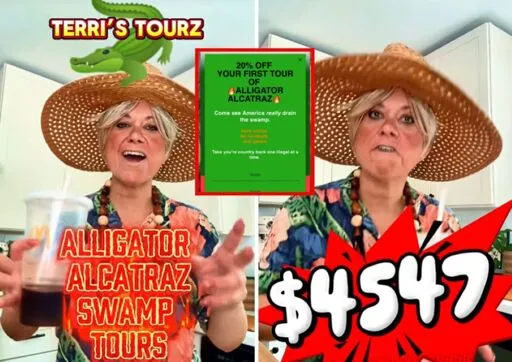 TikToker Creates Fake 'Alligator Alcatraz' Tour Company That Redirects MAGA Supporters to Migrant Aid Resources