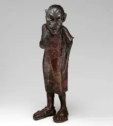 Grotesque bronze figurine of an actor, Greek, 2nd century BCE-1st century AD