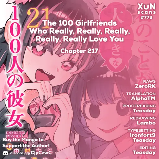 The 100 Girlfriends Who Really, Really, Really, Really, Really Love You | Chapter 217 | Danke fürs Lesen