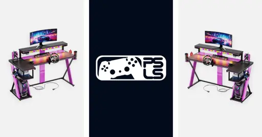 Bestier G200 L-Shaped Gaming Desk With Music Sync Lights and PS5 Storage - PlayStation LifeStyle