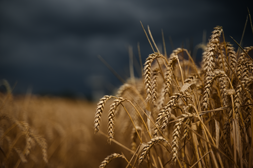 Daylight outdoor photography.
Wheat before the storm and yet no crows.