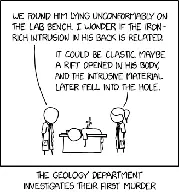 xkcd #3112: Geology Murder