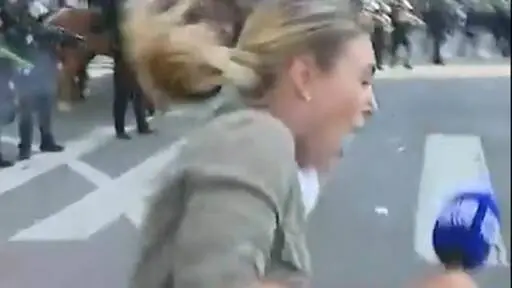 Terrifying moment news reporter is shot during LA riots