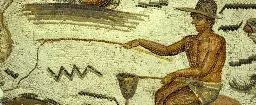 Mosaic of a Roman fisherman, 2nd century AD