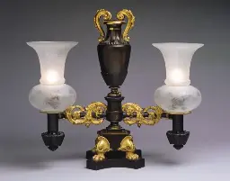 Argand Lamp, a revolutionary light source much more powerful than previous oil lamps, invented in France, late 18th century AD, this British example from 1835-1840 AD