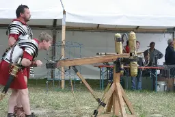 Reconstruction of an ancient Roman 'Scorpio', a kind of light field artillery