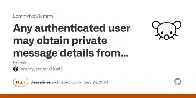 Private message security issue for Lemmy 0.18.5