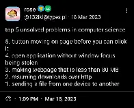 top 5 unsolved problems in computer science
