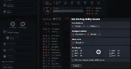 Screenshot of Pathbuilder showing a Ruffian Rogue with +4 Strength, including setting the Class Boost to Strength and +0 Dexterity. The Rogue DC is 13.